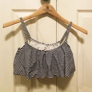 Navy blue & White Striped Swimsuit Bikini Top